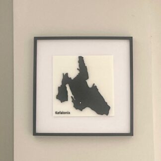 Kefalonia Map Print, Minimalist Greece Island Wall Art, Mediterranean Coastal Decor